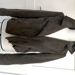 Crop fitted Forever 21 jacket, color navy green, with silky interior